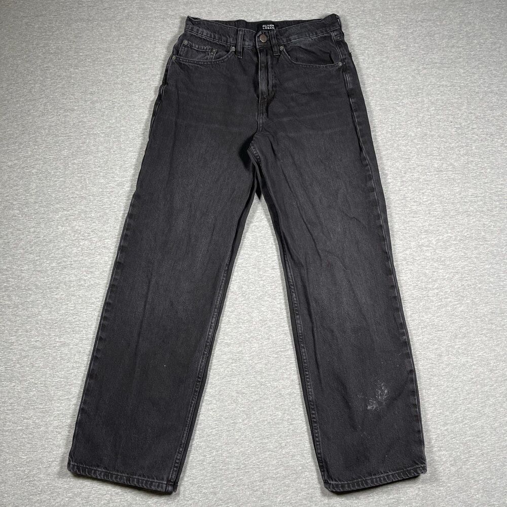 Oliver Logan Jeans Mens 28x30 (27x28) Black Straight High Rise 100% Cotton